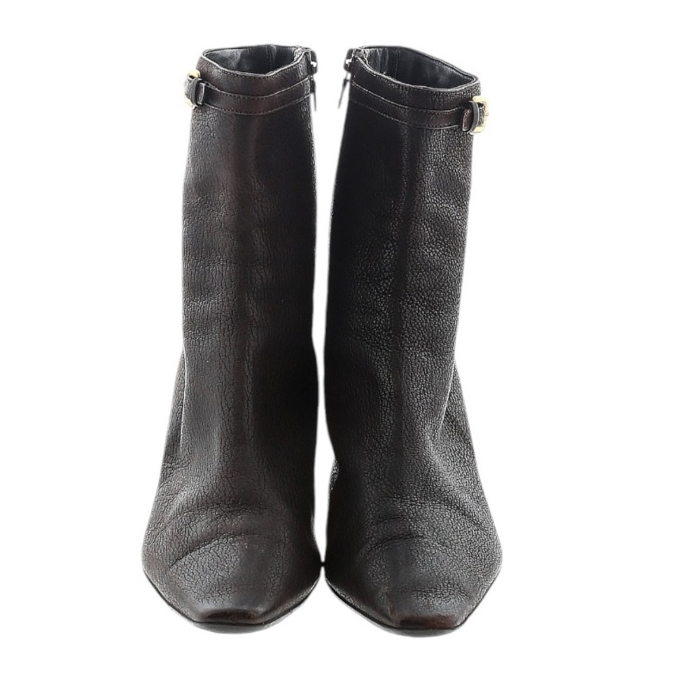 Prada Brown Leather Ankle Boot - Prada Kitten Heel Ankle Boot - Size 9 - Picture 2 of 10